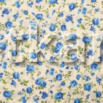 Бязь набивная - Синие цветы (ширина 220 см)